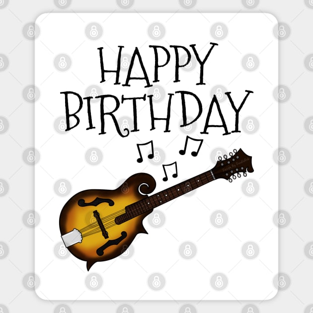 Mandolin Happy Birthday Mandolinist Folk Musician Magnet by doodlerob